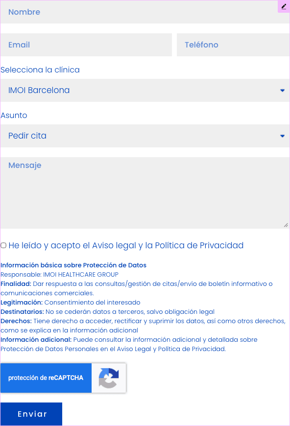 Contacto Imoi. Implantes Dentales Barcelona